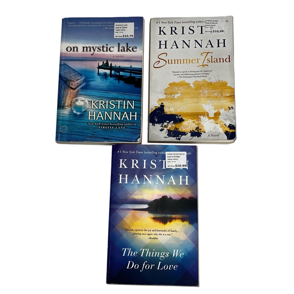Kristin Hannah Book Lot/3 On Mystic Lake/Summer Island/The Things We Do For Love - Picture 1 of 7